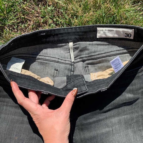 Rag & Bone Reconstructed Ripped Step Hem Jeans Nina high rise ankle cigarette 30 - Picture 9 of 9